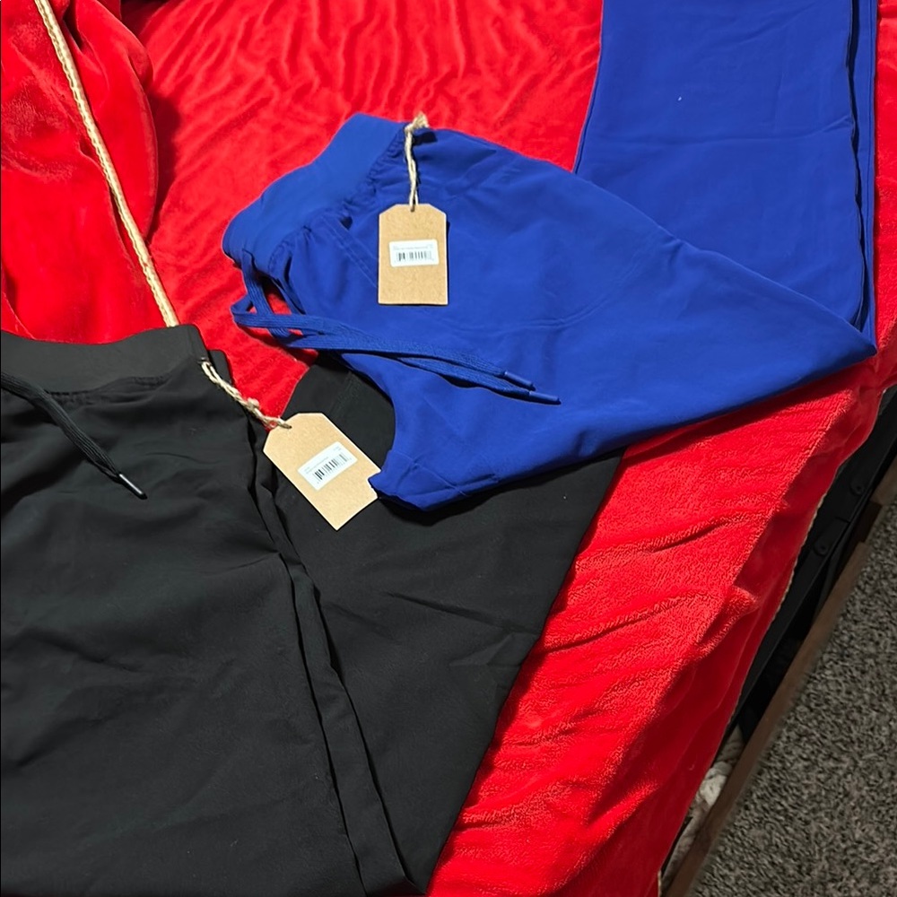 Black and Blue Jogger Scrubs Set
